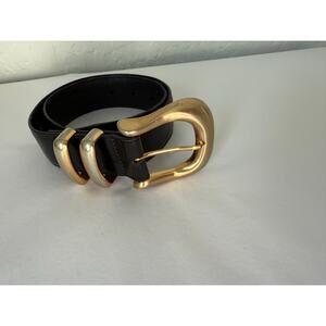 Brighton Black and Gold Women's Belt